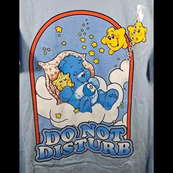 Care Bear Bedtime Bear Women's Size X-Large Do Not Disturb Graphic T-Shirt NWT - Picture 1 of 6
